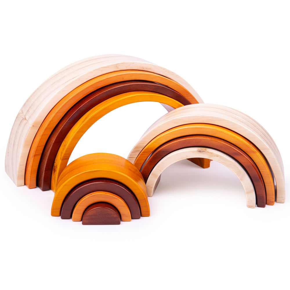 Natural Wooden Stacking Rainbow - Large by Bigjigs Toys US
