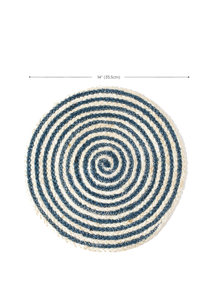Kata Spiral Placemat - Blue (Set of 4) by KORISSA