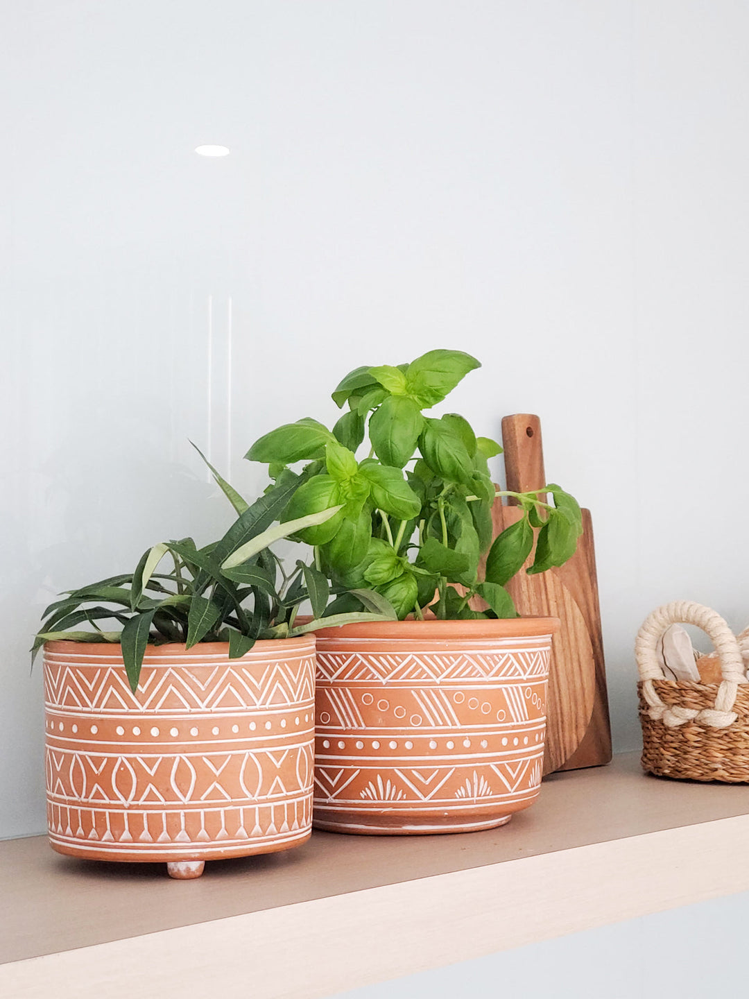 Hand Etched Terracotta Pot - Large by KORISSA