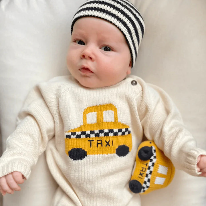 Knit Baby Romper - Taxi by Estella