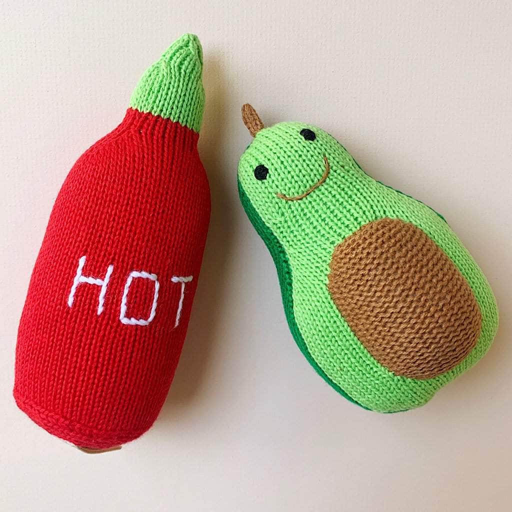 Organic Baby Gift Set | Hot Sauce & Avocado Rattles by Estella