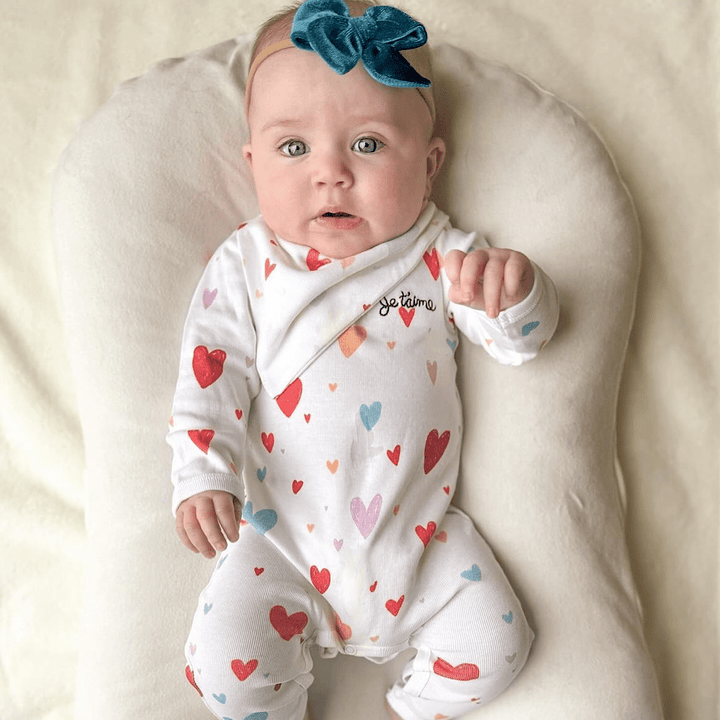 Baby Kerchief Bib-Hearts by Estella