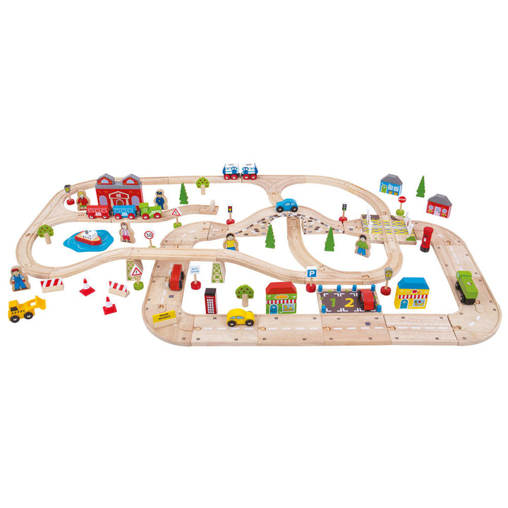 City Road and Railway Set by Bigjigs Toys US