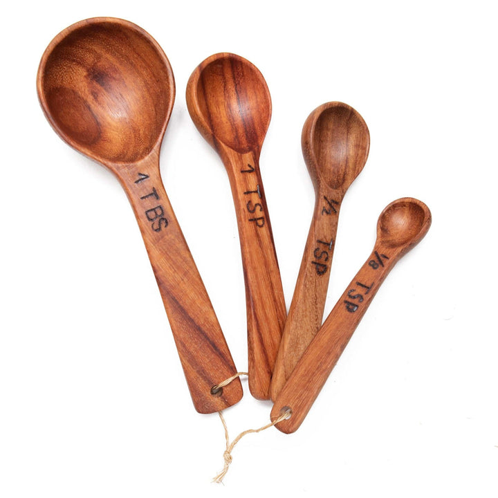 Hand Carved Wood Measuring Spoon Set by Upavim Crafts