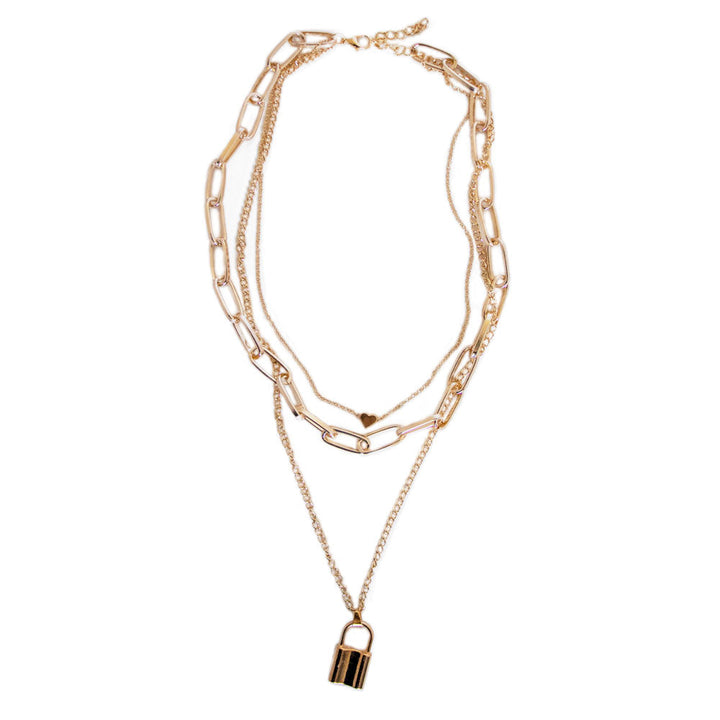 Quinn Layered Padlock Necklace by Fifth & Ninth