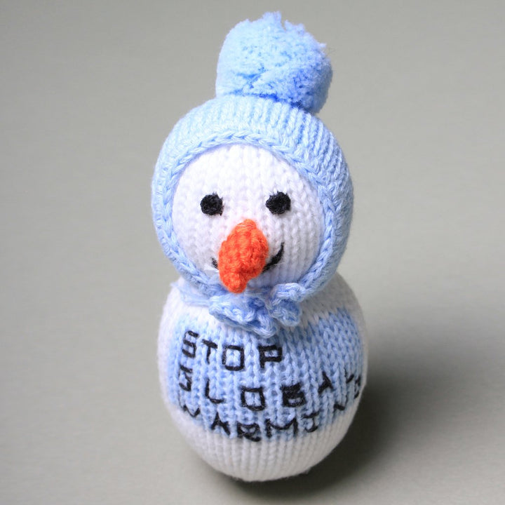 Organic Baby Toys - Newborn Rattles | Snowman by Estella