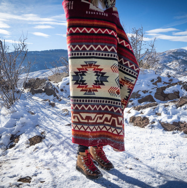 Andean Alpaca Wool Blanket - Wildfire by Alpaca Threadz