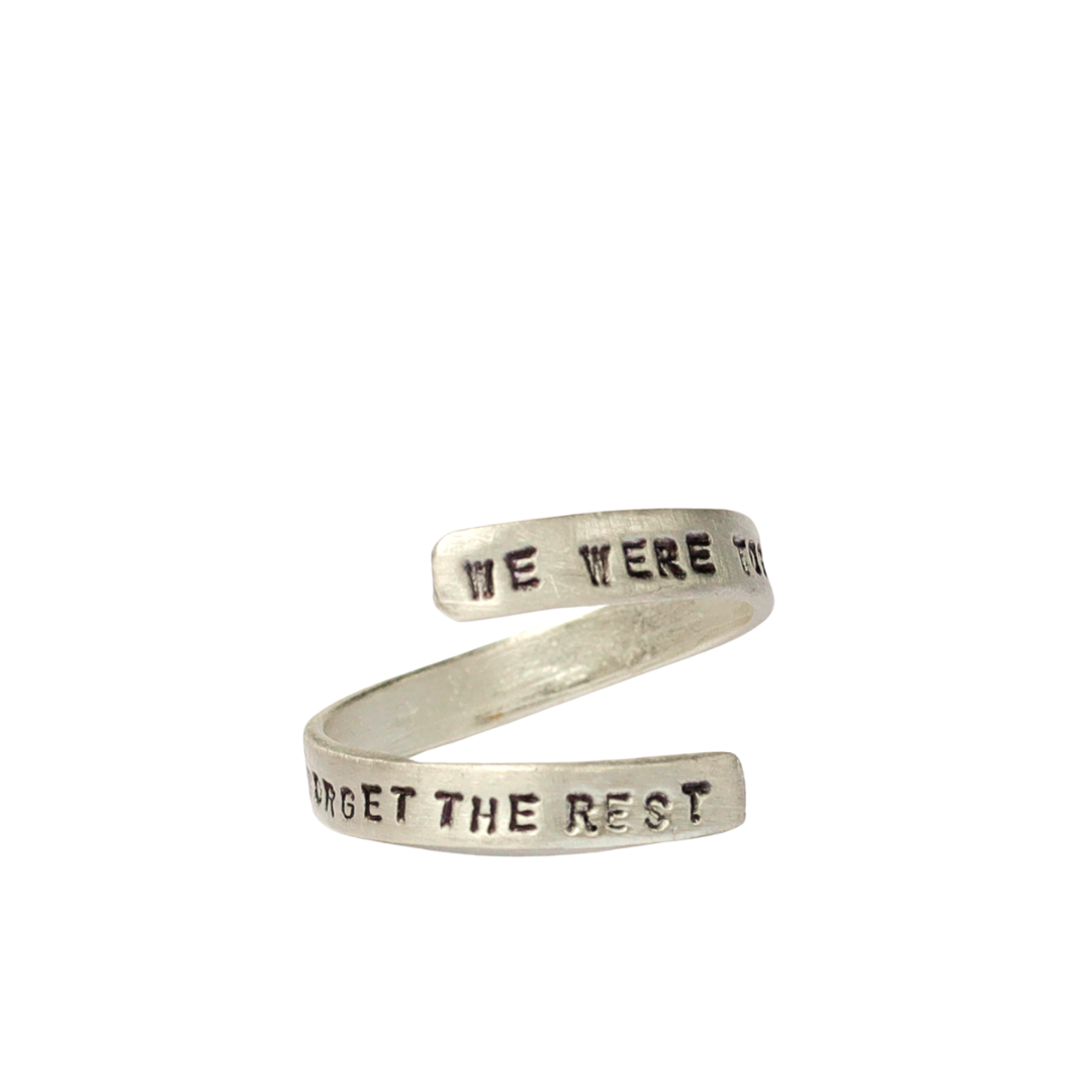 "We were together, I forget the rest." Walt Whitman quote ring