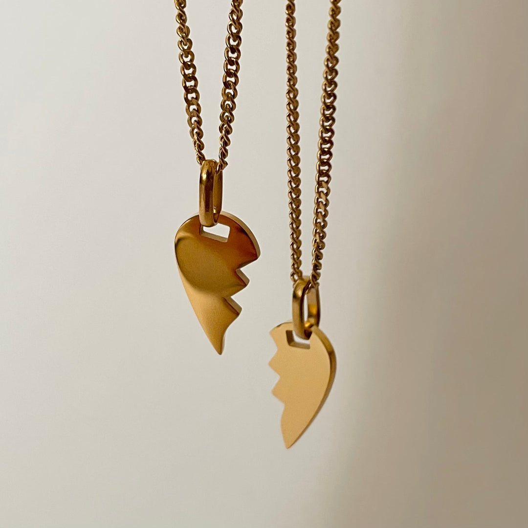 Bestie Heart Necklace Set
